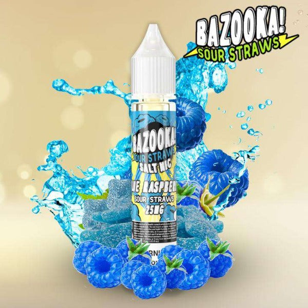Blue Raspberry Sour Straws by BAZOOKA (Saltnic)