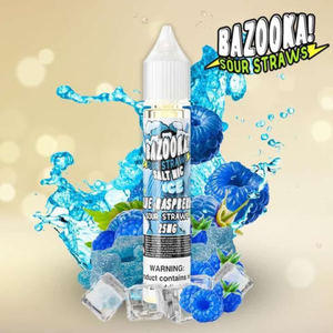 Blue Raspberry Sour Straws Ice by BAZOOKA (Saltnic)
