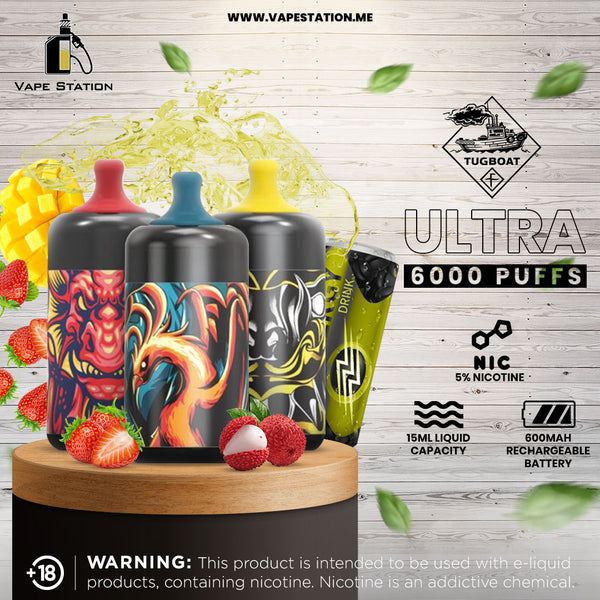 TUGBOAT ULTRA 6000 Puffs Rechargeable Disposable Vape
