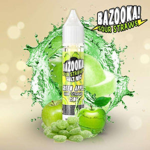 Green Apple Sour Straws Ice by BAZOOKA (Saltnic)