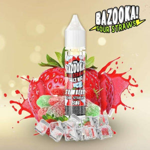 Strawberry Sour Straws Ice by BAZOOKA (Saltnic)